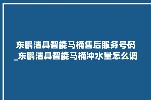 东鹏洁具智能马桶售后服务号码_东鹏洁具智能马桶冲水量怎么调节 。马桶