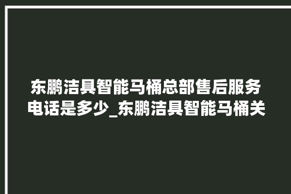 东鹏洁具智能马桶总部售后服务电话是多少_东鹏洁具智能马桶关自动感应 。马桶