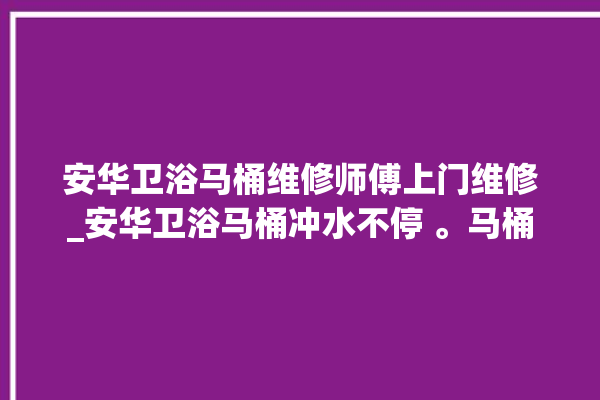 安华卫浴马桶维修师傅上门维修_安华卫浴马桶冲水不停 。马桶