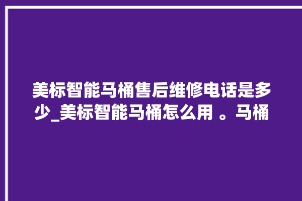 美标智能马桶售后维修电话是多少_美标智能马桶怎么用 。马桶