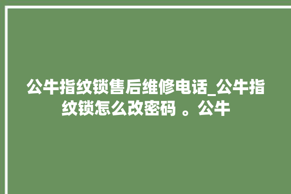 公牛指纹锁售后维修电话_公牛指纹锁怎么改密码 。公牛