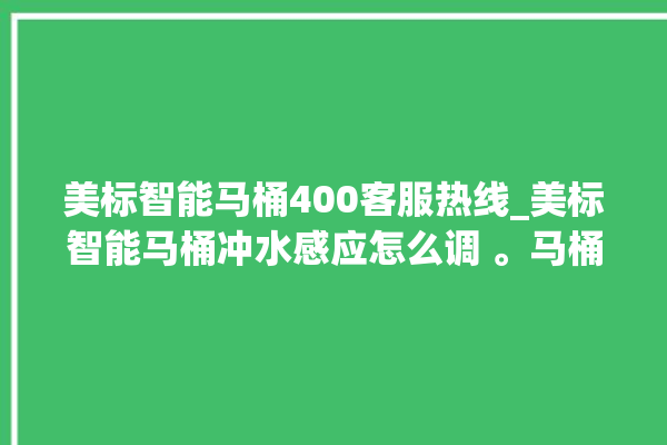 美标智能马桶400客服热线_美标智能马桶冲水感应怎么调 。马桶