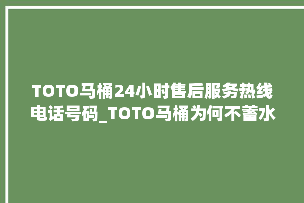 TOTO马桶24小时售后服务热线电话号码_TOTO马桶为何不蓄水 。马桶