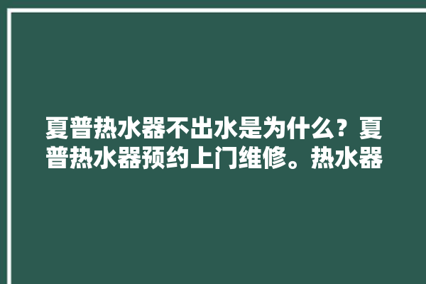 夏普热水器不出水是为什么？夏普热水器预约上门维修。热水器