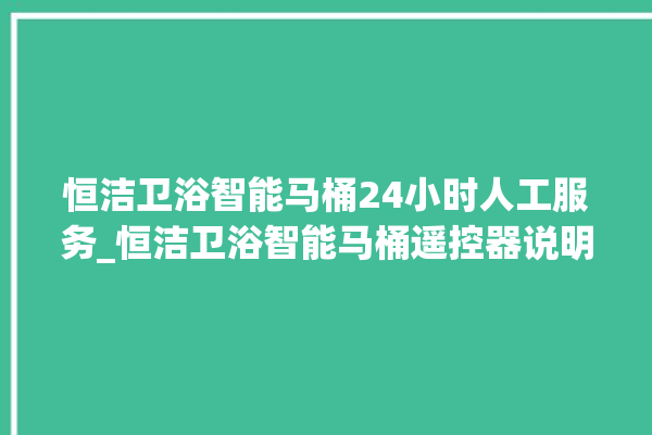 恒洁卫浴智能马桶24小时人工服务_恒洁卫浴智能马桶遥控器说明书 。马桶