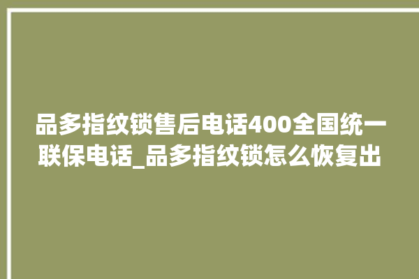 品多指纹锁售后电话400全国统一联保电话_品多指纹锁怎么恢复出厂设置 。电话