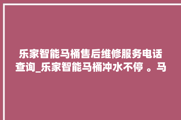 乐家智能马桶售后维修服务电话查询_乐家智能马桶冲水不停 。马桶