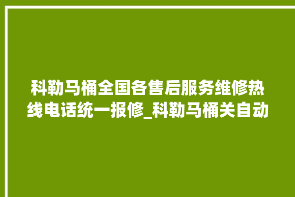 科勒马桶全国各售后服务维修热线电话统一报修_科勒马桶关自动感应 。马桶