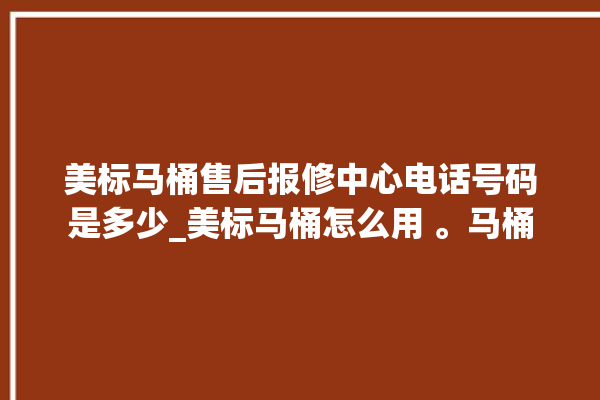 美标马桶售后报修中心电话号码是多少_美标马桶怎么用 。马桶