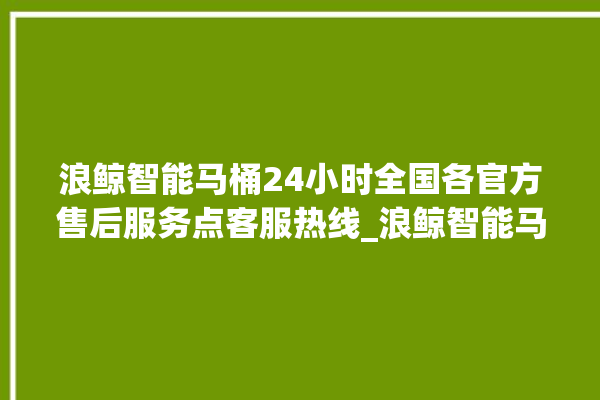 浪鲸智能马桶24小时全国各官方售后服务点客服热线_浪鲸智能马桶怎么用 。马桶