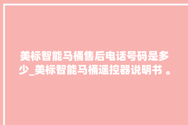 美标智能马桶售后电话号码是多少_美标智能马桶遥控器说明书 。马桶