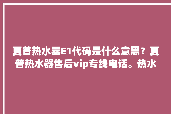 夏普热水器E1代码是什么意思？夏普热水器售后vip专线电话。热水器_专线