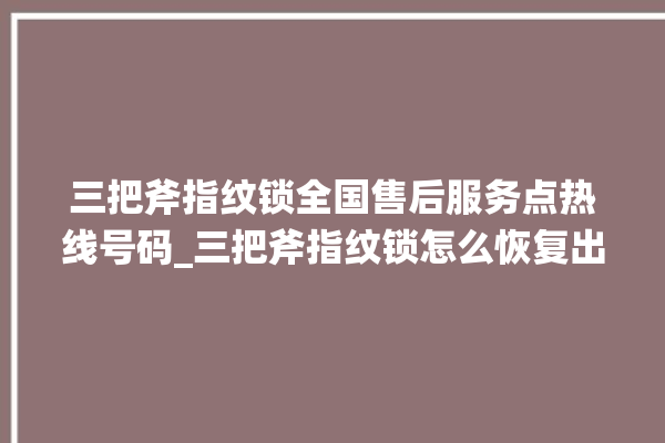 三把斧指纹锁全国售后服务点热线号码_三把斧指纹锁怎么恢复出厂设置 。三把