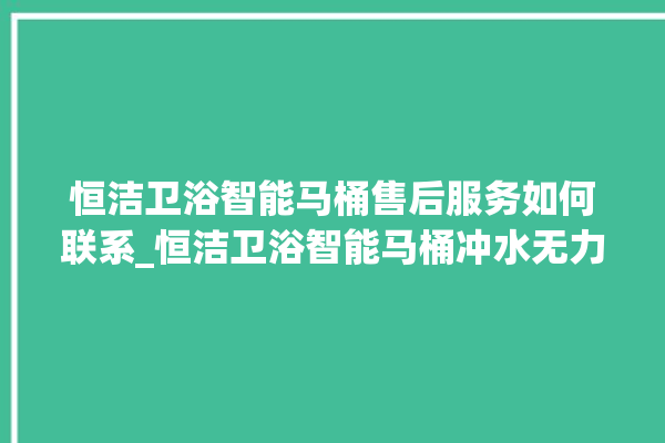 恒洁卫浴智能马桶售后服务如何联系_恒洁卫浴智能马桶冲水无力怎么解决 。马桶