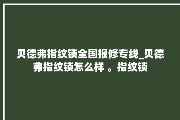 贝德弗指纹锁全国报修专线_贝德弗指纹锁怎么样 。指纹锁