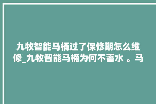 九牧智能马桶过了保修期怎么维修_九牧智能马桶为何不蓄水 。马桶