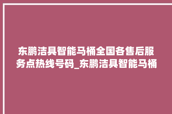 东鹏洁具智能马桶全国各售后服务点热线号码_东鹏洁具智能马桶怎么用 。马桶