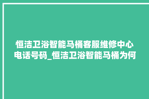 恒洁卫浴智能马桶客服维修中心电话号码_恒洁卫浴智能马桶为何不蓄水 。马桶