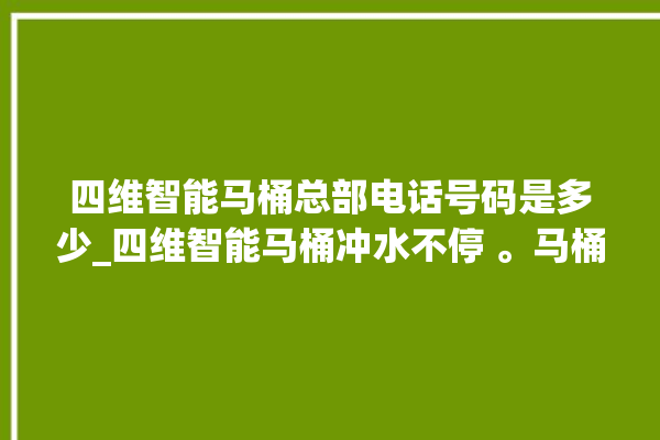 四维智能马桶总部电话号码是多少_四维智能马桶冲水不停 。马桶