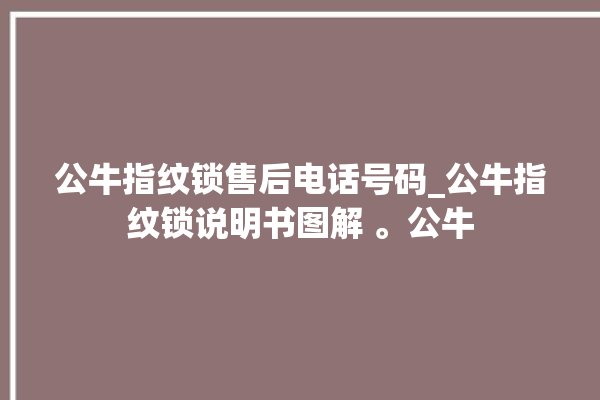 公牛指纹锁售后电话号码_公牛指纹锁说明书图解 。公牛