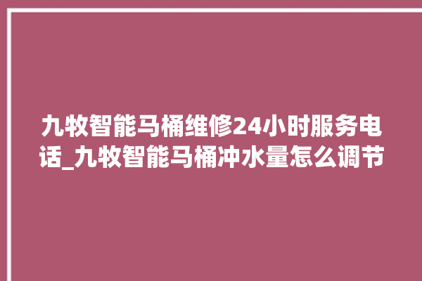 九牧智能马桶维修24小时服务电话_九牧智能马桶冲水量怎么调节 。马桶