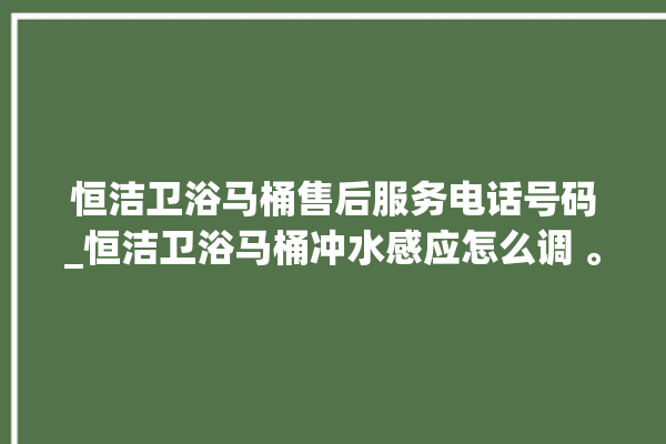 恒洁卫浴马桶售后服务电话号码_恒洁卫浴马桶冲水感应怎么调 。马桶