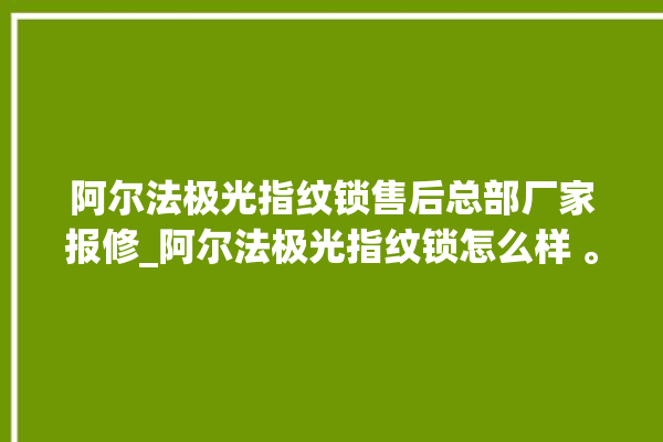 阿尔法极光指纹锁售后总部厂家报修_阿尔法极光指纹锁怎么样 。阿尔法