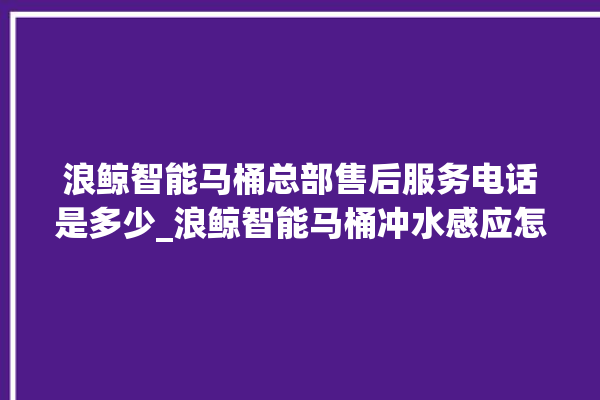 浪鲸智能马桶总部售后服务电话是多少_浪鲸智能马桶冲水感应怎么调 。马桶