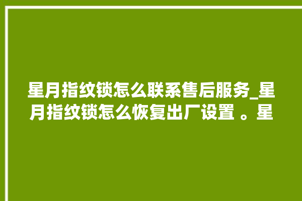 星月指纹锁怎么联系售后服务_星月指纹锁怎么恢复出厂设置 。星月