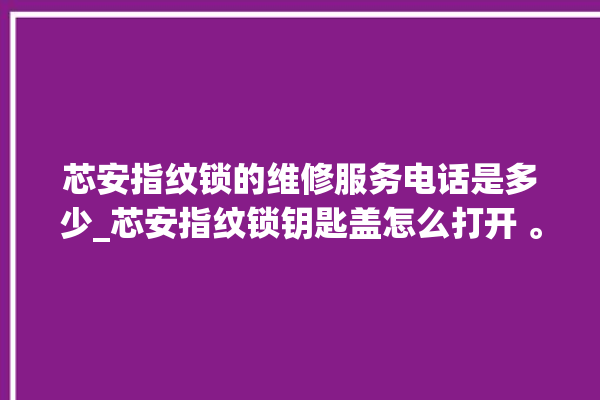 芯安指纹锁的维修服务电话是多少_芯安指纹锁钥匙盖怎么打开 。指纹锁