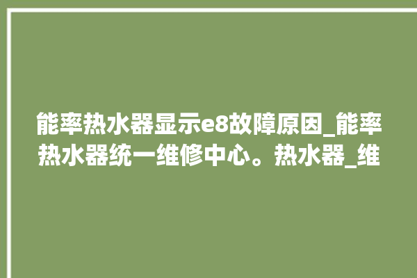 能率热水器显示e8故障原因_能率热水器统一维修中心。热水器_维修中心