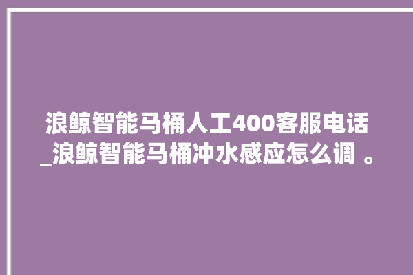 浪鲸智能马桶人工400客服电话_浪鲸智能马桶冲水感应怎么调 。马桶