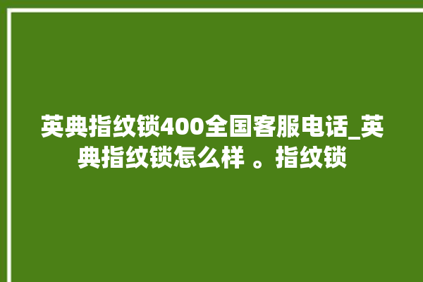 英典指纹锁400全国客服电话_英典指纹锁怎么样 。指纹锁