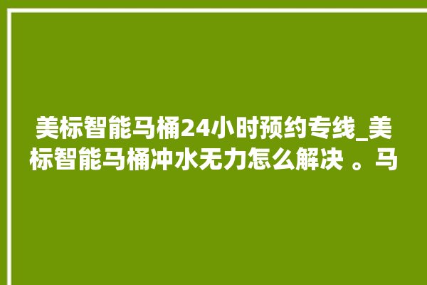 美标智能马桶24小时预约专线_美标智能马桶冲水无力怎么解决 。马桶