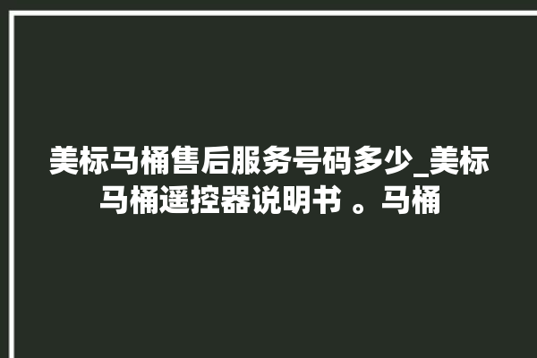 美标马桶售后服务号码多少_美标马桶遥控器说明书 。马桶