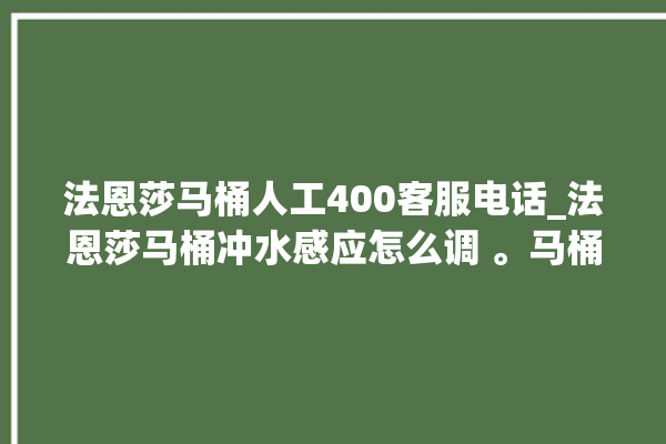 法恩莎马桶人工400客服电话_法恩莎马桶冲水感应怎么调 。马桶