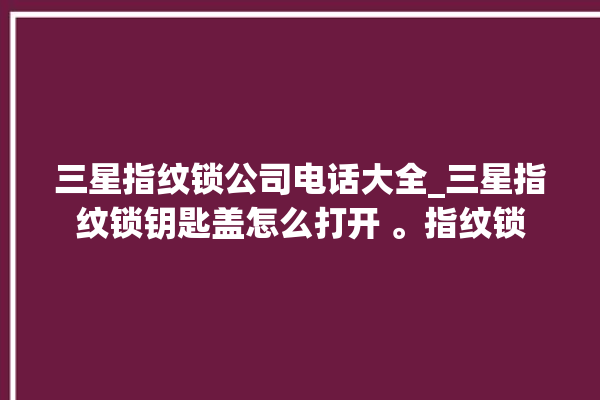 三星指纹锁公司电话大全_三星指纹锁钥匙盖怎么打开 。指纹锁