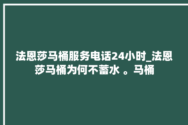 法恩莎马桶服务电话24小时_法恩莎马桶为何不蓄水 。马桶