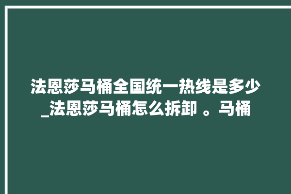 法恩莎马桶全国统一热线是多少_法恩莎马桶怎么拆卸 。马桶