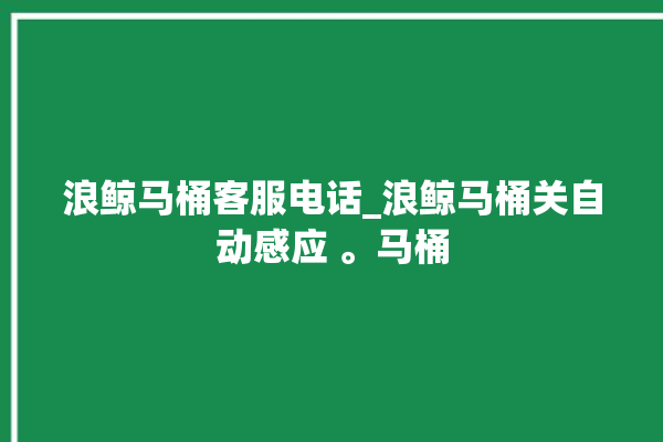 浪鲸马桶客服电话_浪鲸马桶关自动感应 。马桶