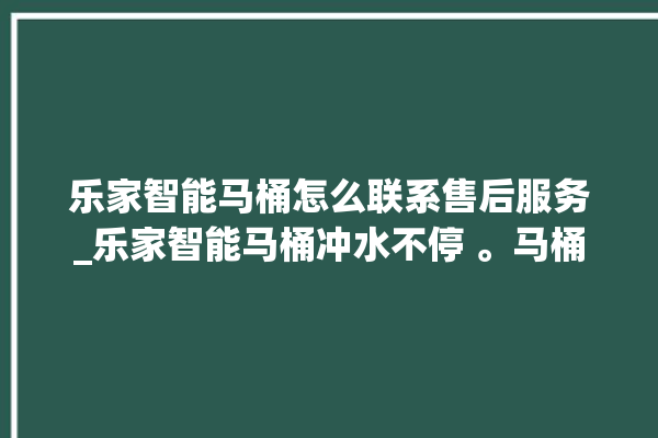 乐家智能马桶怎么联系售后服务_乐家智能马桶冲水不停 。马桶