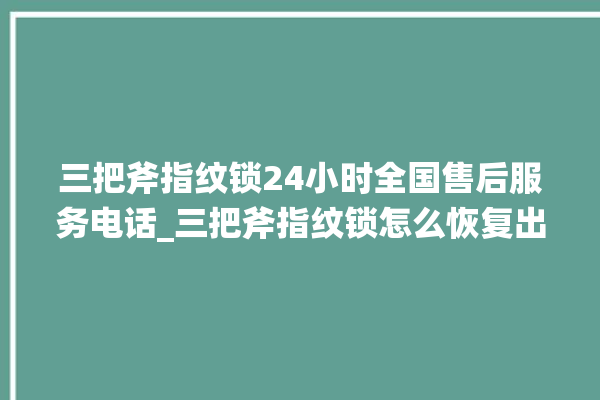 三把斧指纹锁24小时全国售后服务电话_三把斧指纹锁怎么恢复出厂设置 。三把