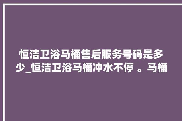 恒洁卫浴马桶售后服务号码是多少_恒洁卫浴马桶冲水不停 。马桶