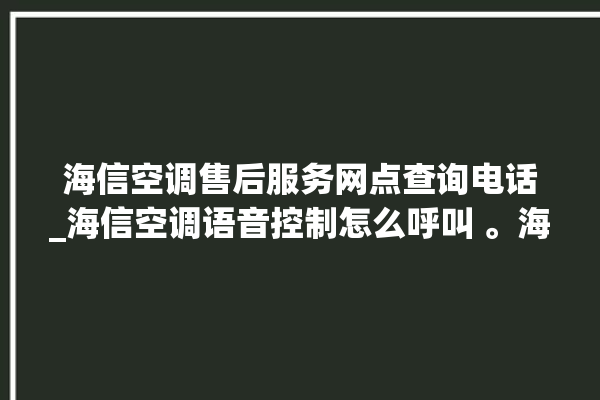 海信空调售后服务网点查询电话_海信空调语音控制怎么呼叫 。海信