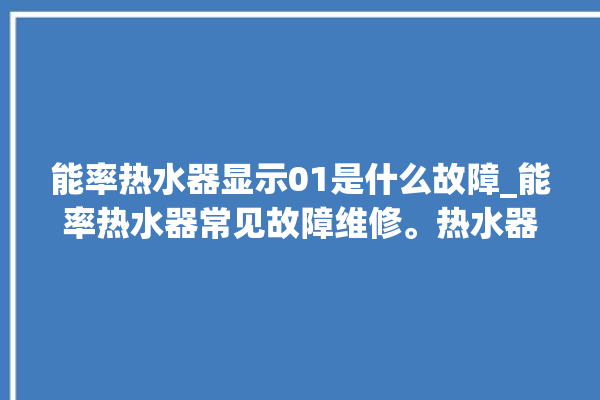 能率热水器显示01是什么故障_能率热水器常见故障维修。热水器_常见故障