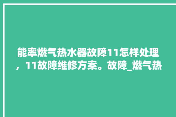 能率燃气热水器故障11怎样处理，11故障维修方案。故障_燃气热水器