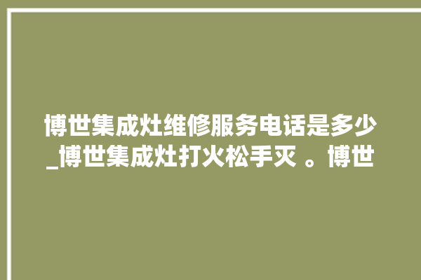 博世集成灶维修服务电话是多少_博世集成灶打火松手灭 。博世