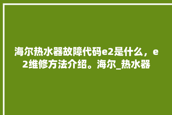 海尔热水器故障代码e2是什么，e2维修方法介绍。海尔_热水器