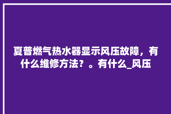 夏普燃气热水器显示风压故障，有什么维修方法？。有什么_风压