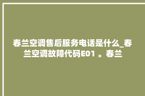 春兰空调售后服务电话是什么_春兰空调故障代码E01 。春兰